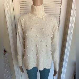 Madewell Snowglobe Bobbie Turtleneck Sweater - Antique Cream - Small